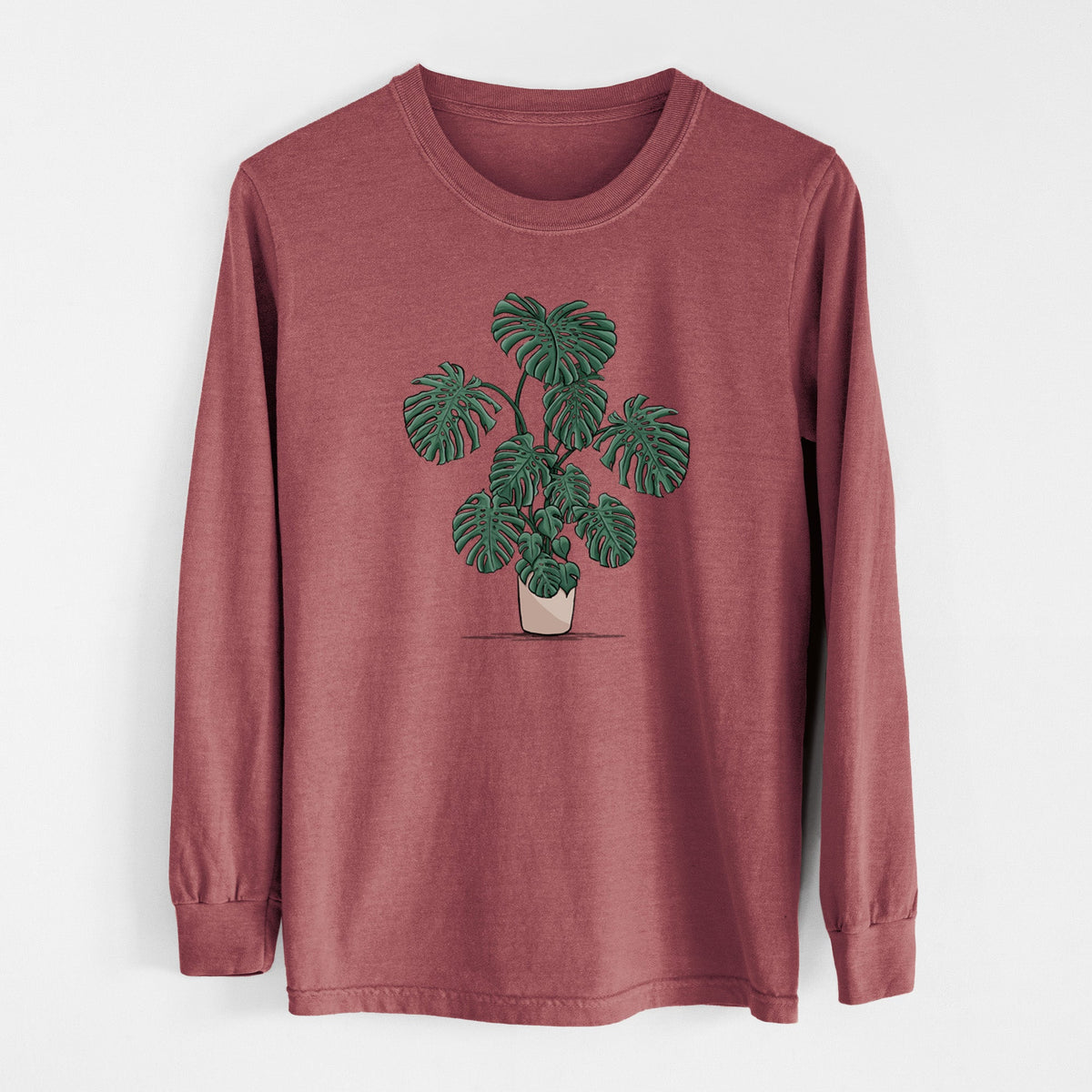 Potted Monstera Plant - Unisex Comfort Colors 100% Cotton Long Sleeve