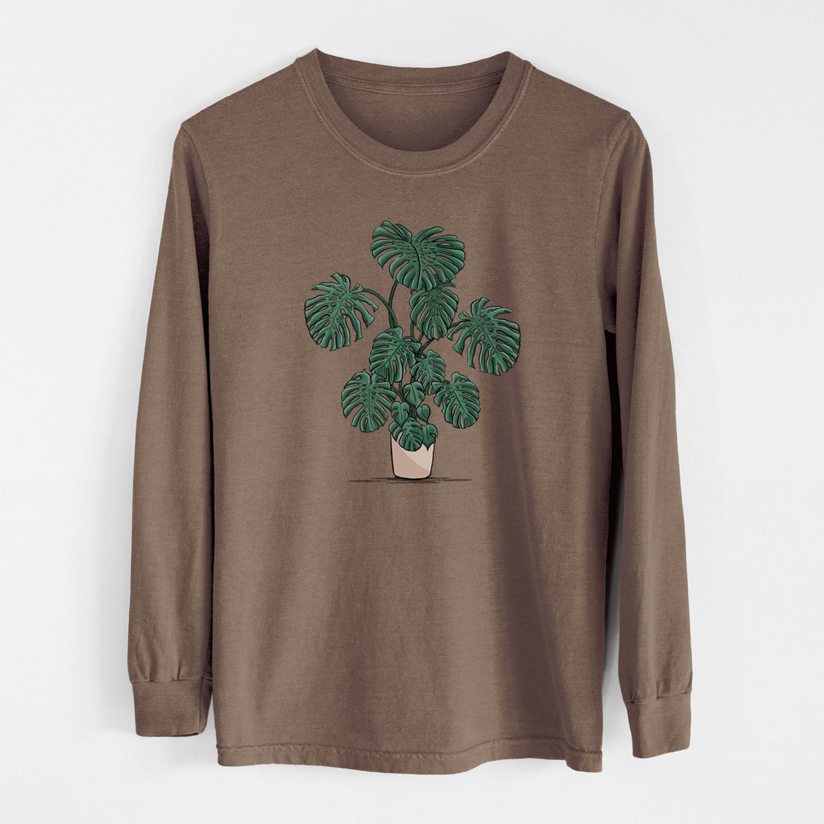 Potted Monstera Plant - Unisex Comfort Colors 100% Cotton Long Sleeve