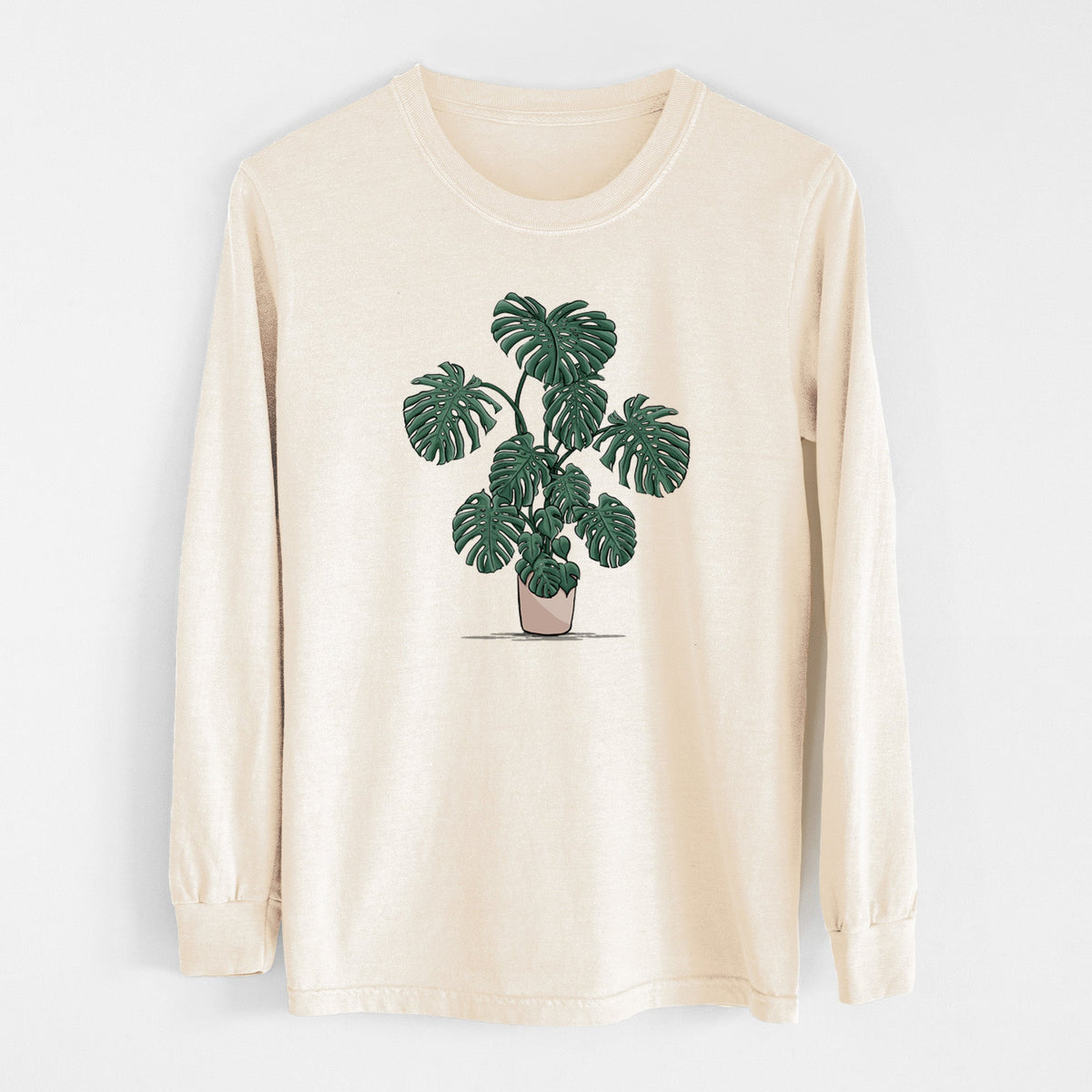 Potted Monstera Plant - Unisex Comfort Colors 100% Cotton Long Sleeve