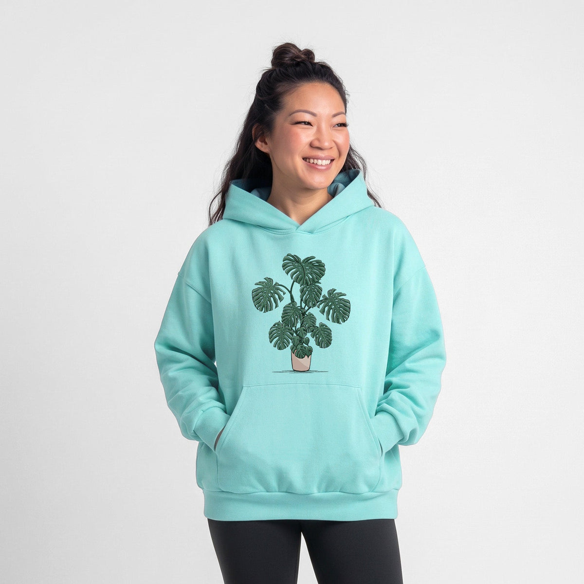 Potted Monstera Plant  - Statement Midweight Hoodie