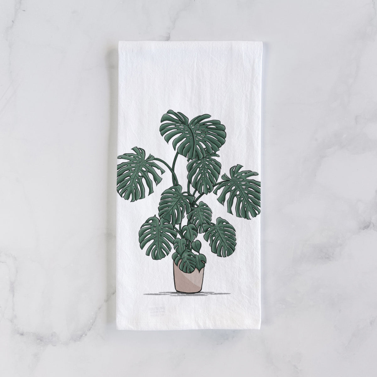 Potted Monstera Plant Tea Towel