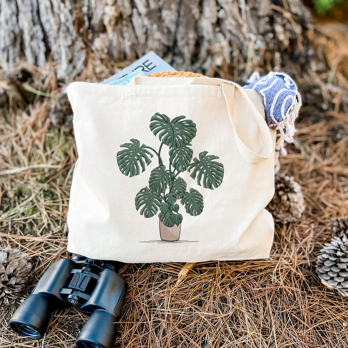 Potted Monstera Plant - Tote Bag