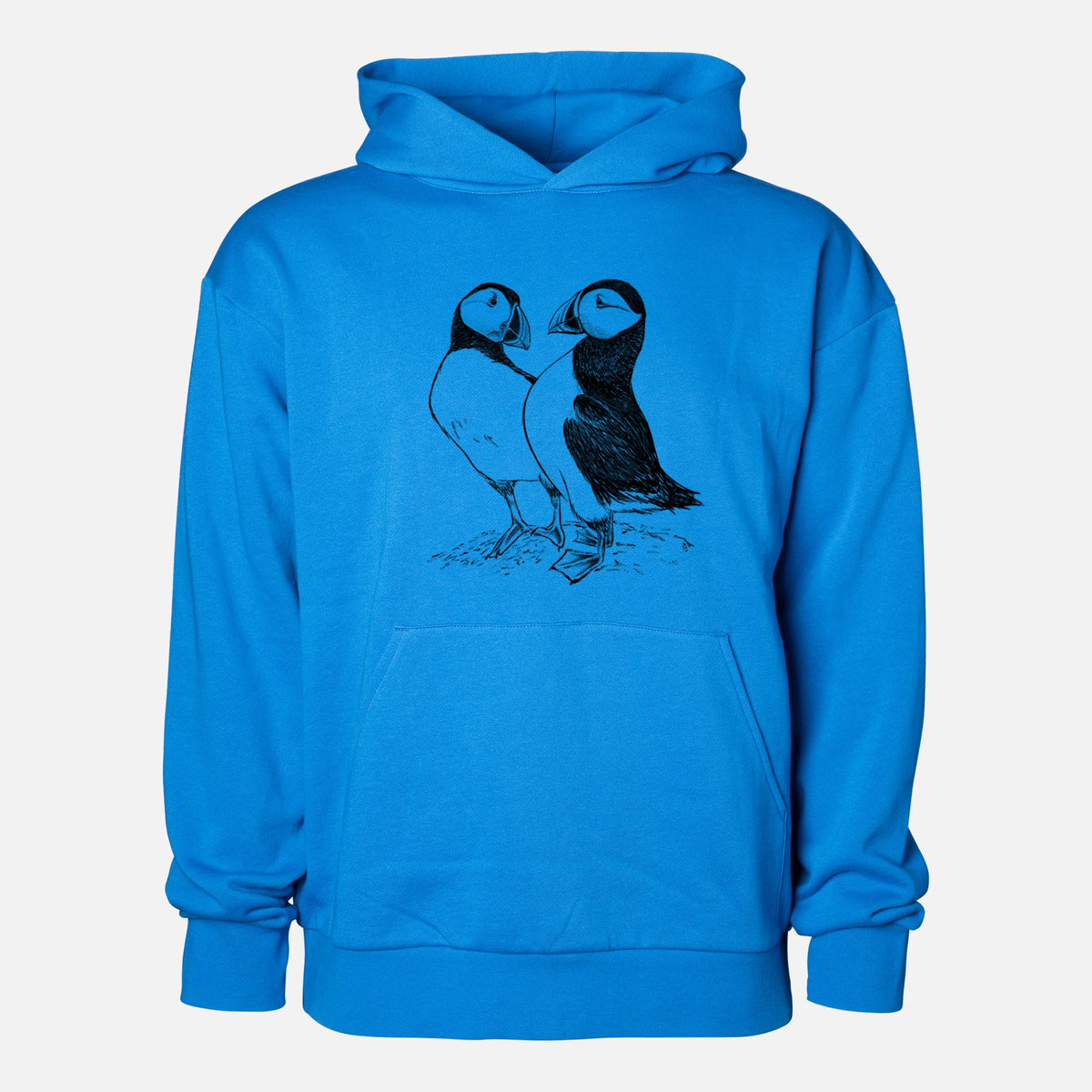 Atlantic Puffins Pair - Fratercula arctica  - Statement Midweight Hoodie