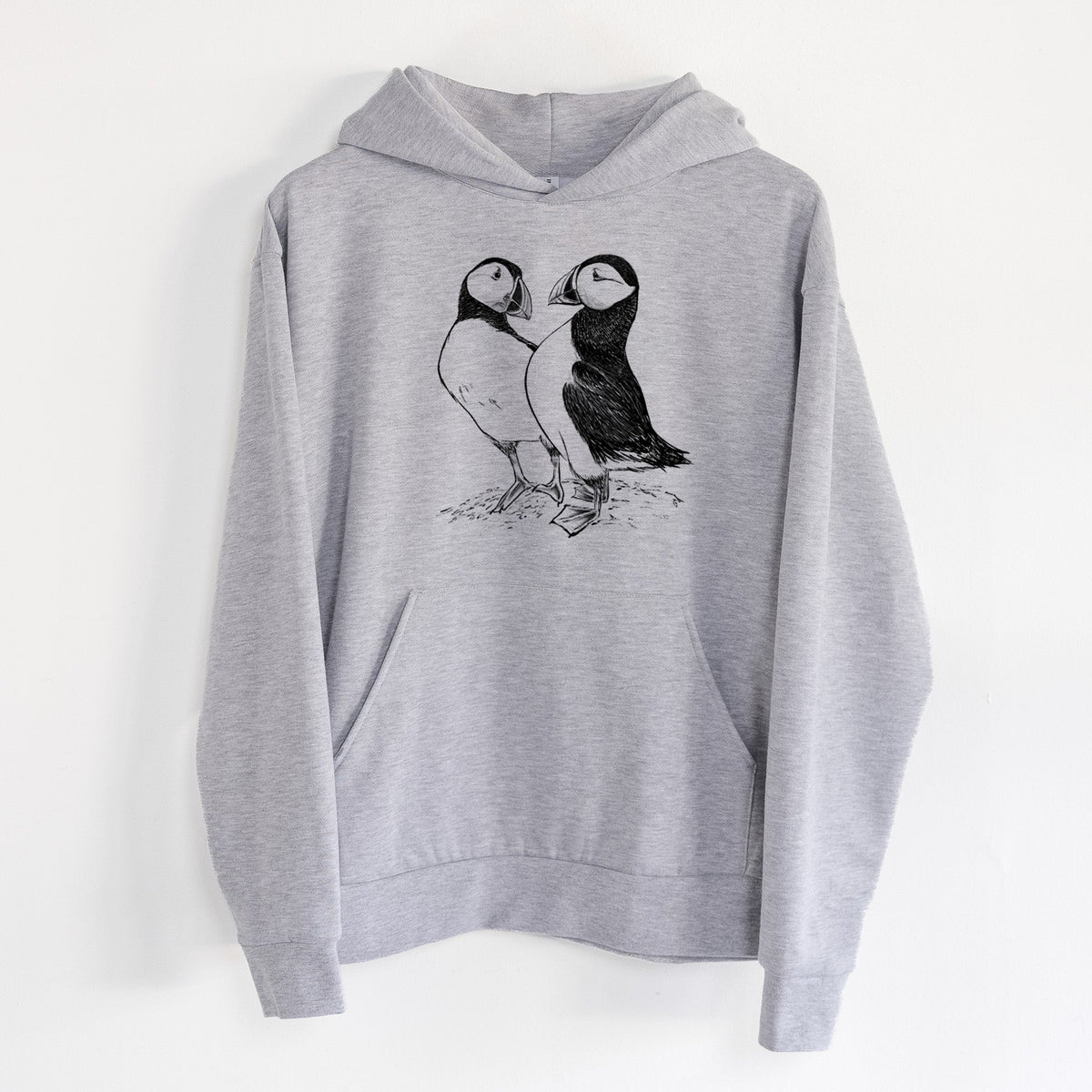 Atlantic Puffins Pair - Fratercula arctica  - Statement Midweight Hoodie