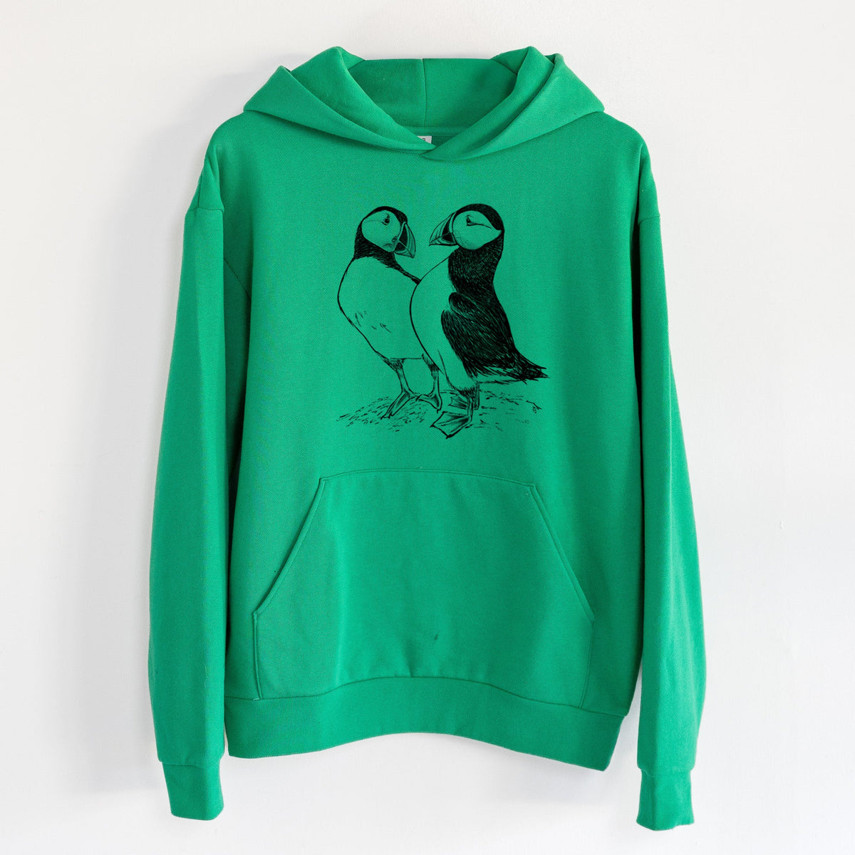 Atlantic Puffins Pair - Fratercula arctica  - Statement Midweight Hoodie