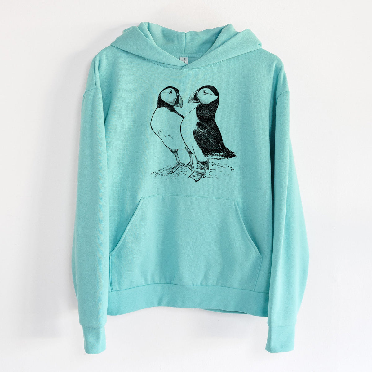 Atlantic Puffins Pair - Fratercula arctica  - Statement Midweight Hoodie