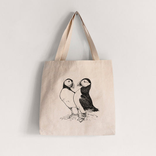 Atlantic Puffins Pair - Fratercula arctica - Tote Bag