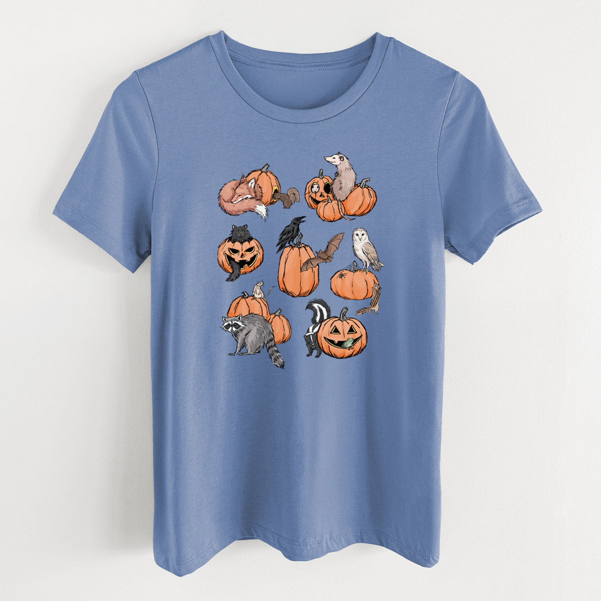 Woodland Pumpkin Patch Party - Women's Lightweight Relaxed Fit 100% Cotton Crewneck