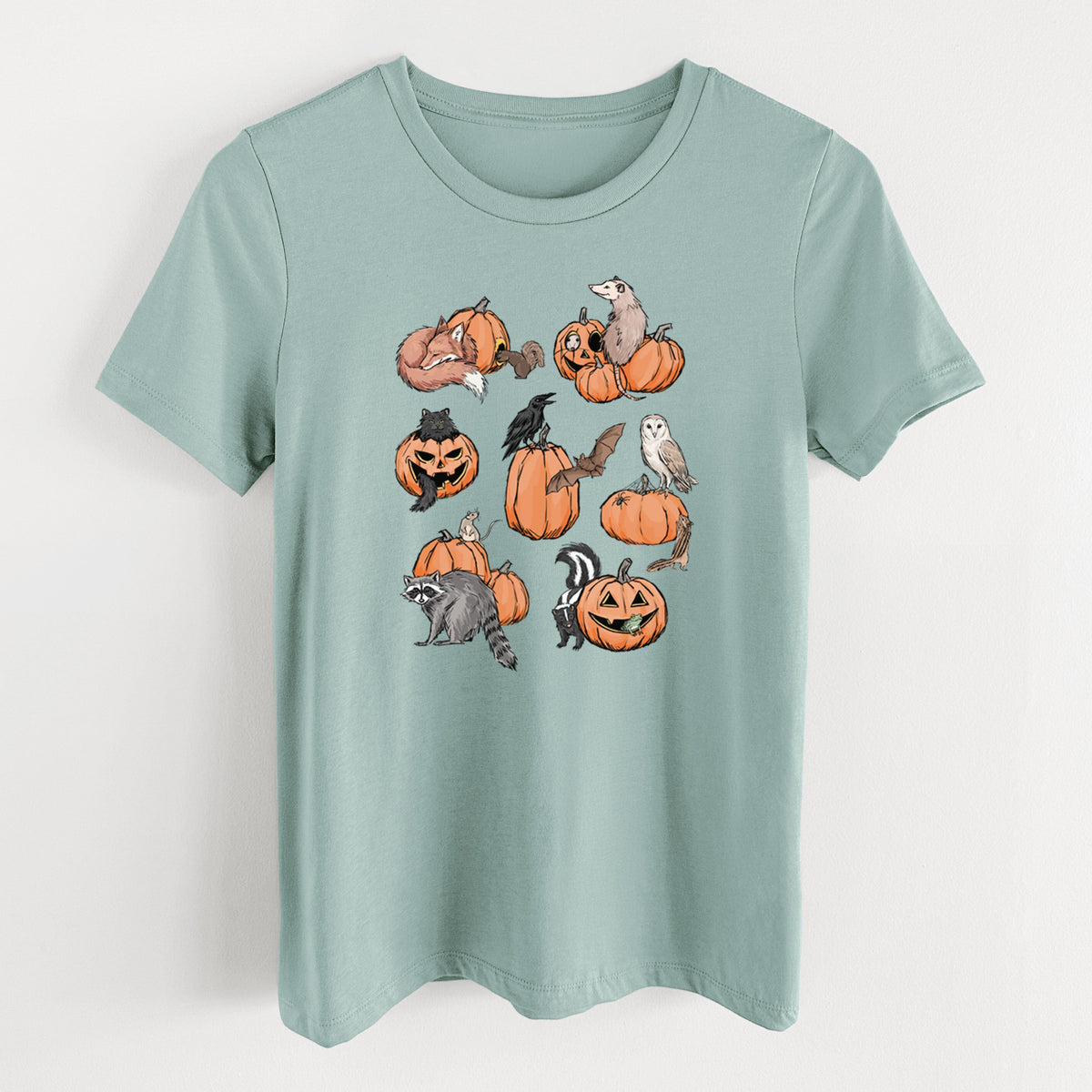 Woodland Pumpkin Patch Party - Women's Lightweight Relaxed Fit 100% Cotton Crewneck