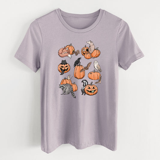 Woodland Pumpkin Patch Party - Women's Lightweight Relaxed Fit 100% Cotton Crewneck