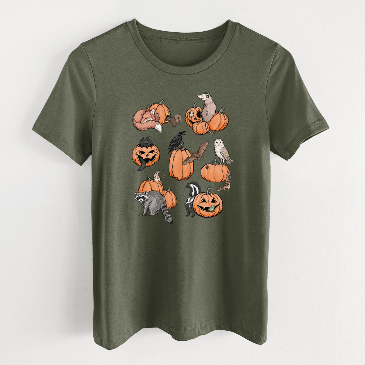 Woodland Pumpkin Patch Party - Women's Lightweight Relaxed Fit 100% Cotton Crewneck