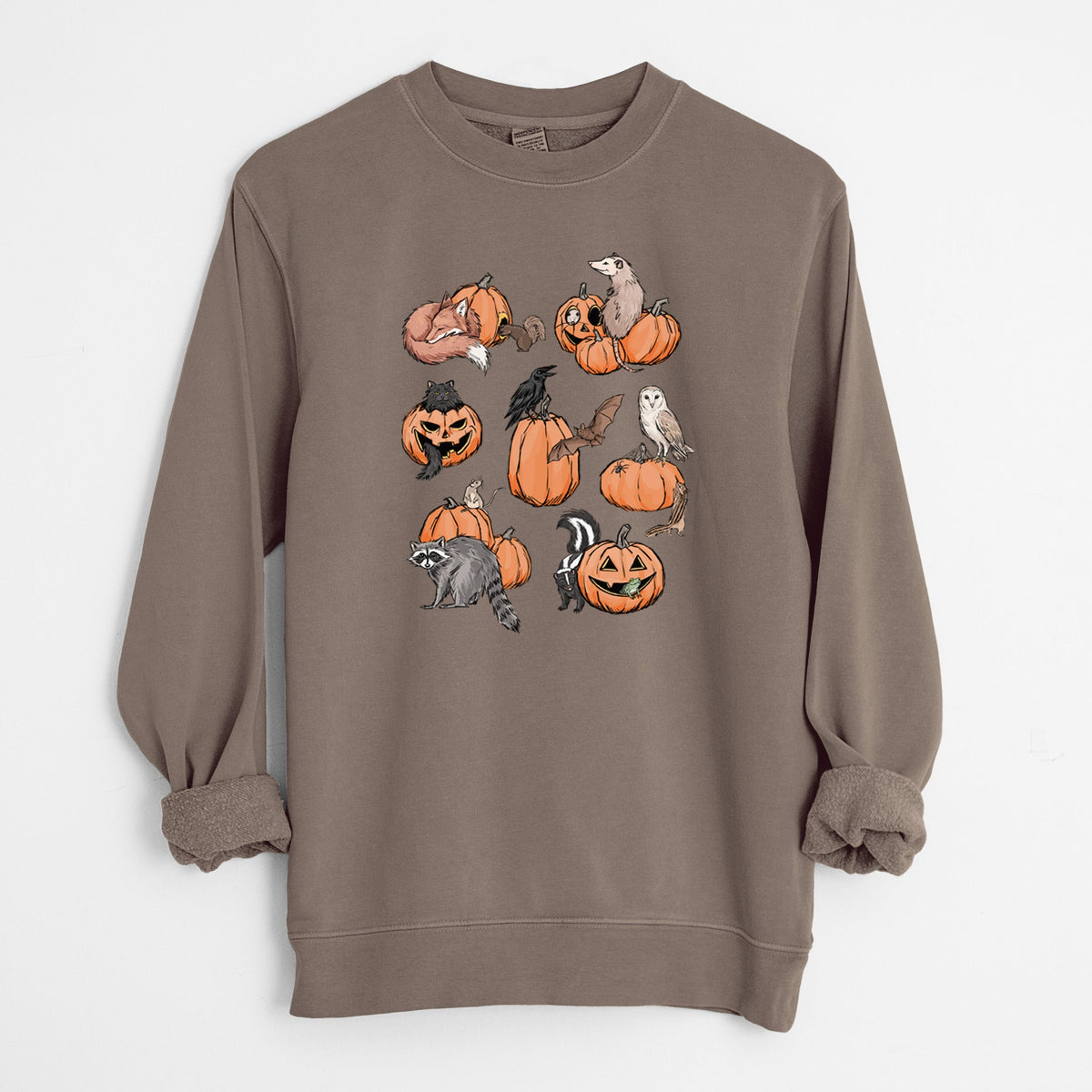 Woodland Pumpkin Patch Party - Unisex Pigment Dyed Crew Sweatshirt