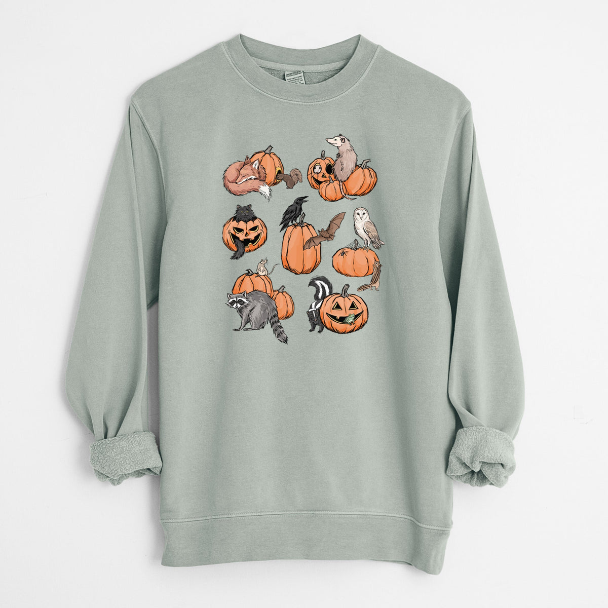 Woodland Pumpkin Patch Party - Unisex Pigment Dyed Crew Sweatshirt