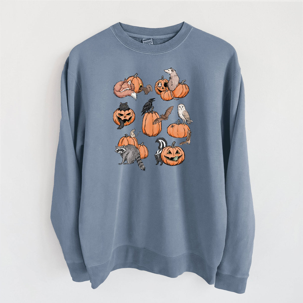 Woodland Pumpkin Patch Party - Unisex Pigment Dyed Crew Sweatshirt