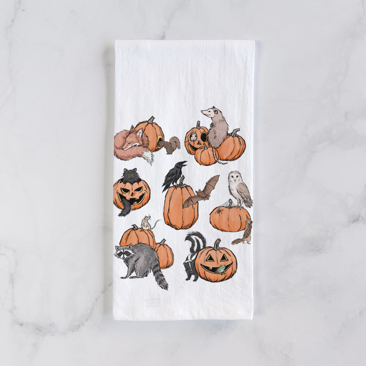 Woodland Pumpkin Patch Party - Tea Towel
