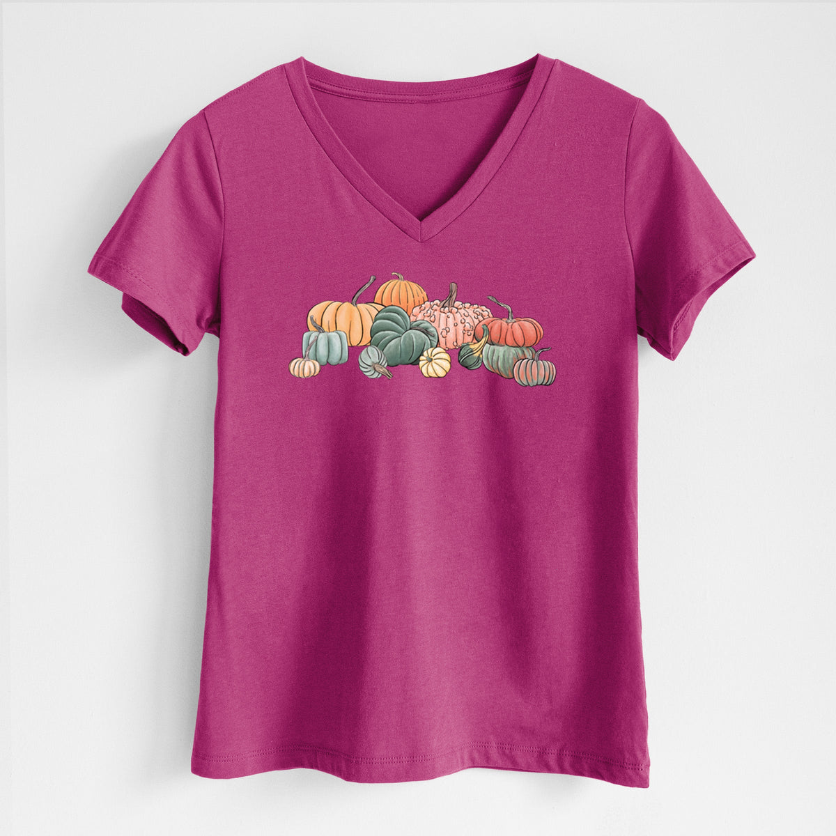 Pumpkin Harvest - Women's Lightweight Relaxed Fit 100% Cotton V-neck