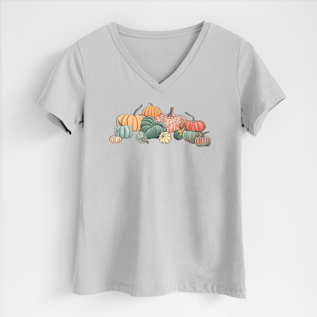 Pumpkin Harvest - Women's Lightweight Relaxed Fit 100% Cotton V-neck