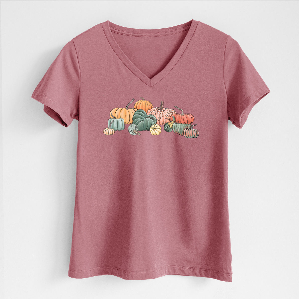 Pumpkin Harvest - Women's Lightweight Relaxed Fit 100% Cotton V-neck