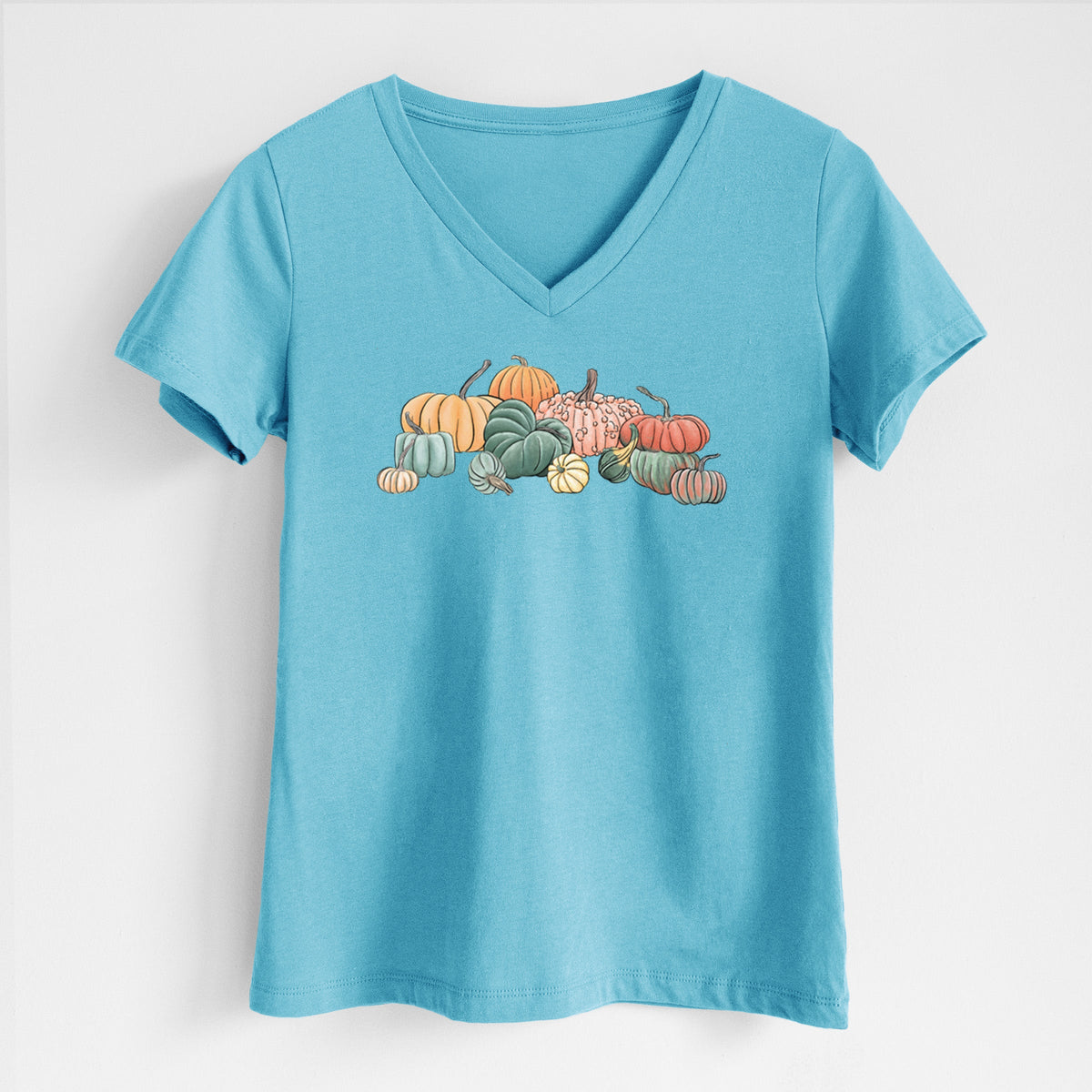 Pumpkin Harvest - Women's Lightweight Relaxed Fit 100% Cotton V-neck