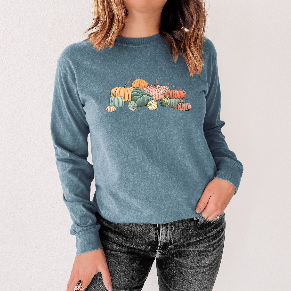 Pumpkin Harvest - Unisex Comfort Colors 100% Cotton Long Sleeve