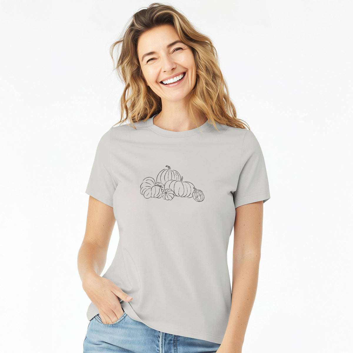 Pumpkins - Women's Lightweight Relaxed Fit 100% Cotton Crewneck