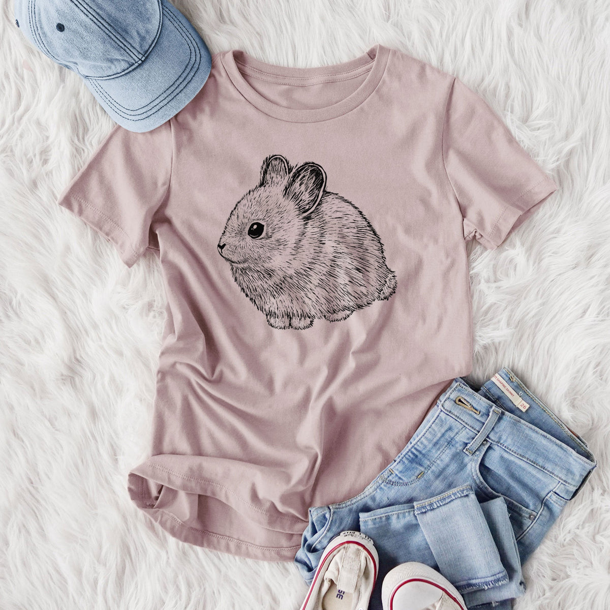 Columbia Basin Pygmy Rabbit - Women's Lightweight Relaxed Fit 100% Cotton Crewneck