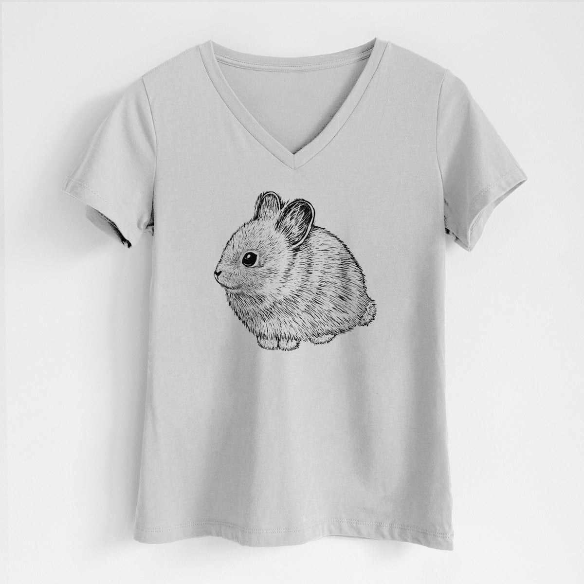 Columbia Basin Pygmy Rabbit - Women's Lightweight Relaxed Fit 100% Cotton V-neck