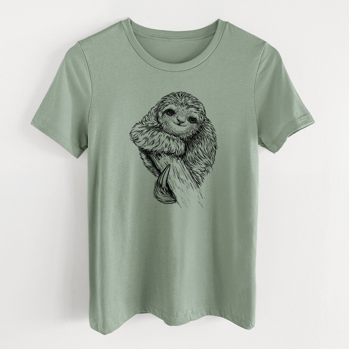 Pygmy Three-toed Sloth - Bradypus pygmaeus - Women's Lightweight Relaxed Fit 100% Cotton Crewneck