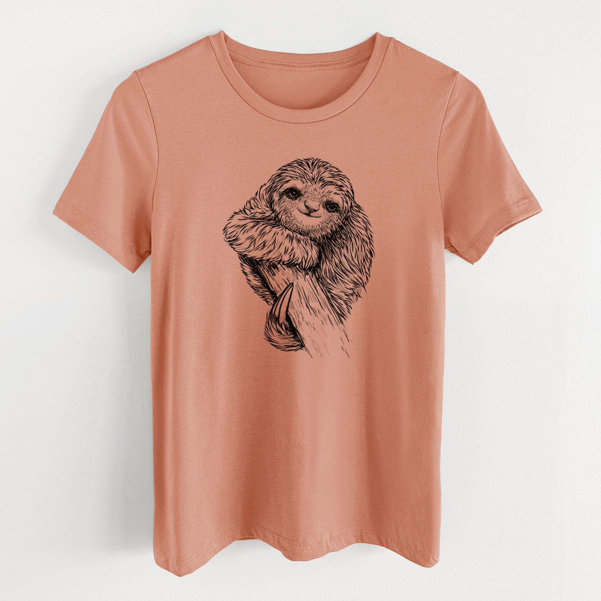 Pygmy Three-toed Sloth - Bradypus pygmaeus - Women's Lightweight Relaxed Fit 100% Cotton Crewneck