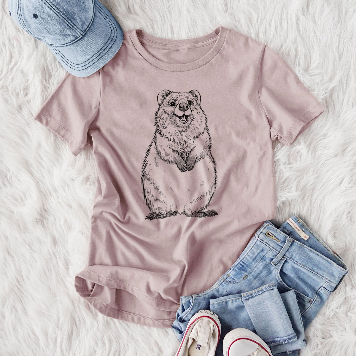 Quokkas - Setonix brachyurus - Women's Lightweight Relaxed Fit 100% Cotton Crewneck