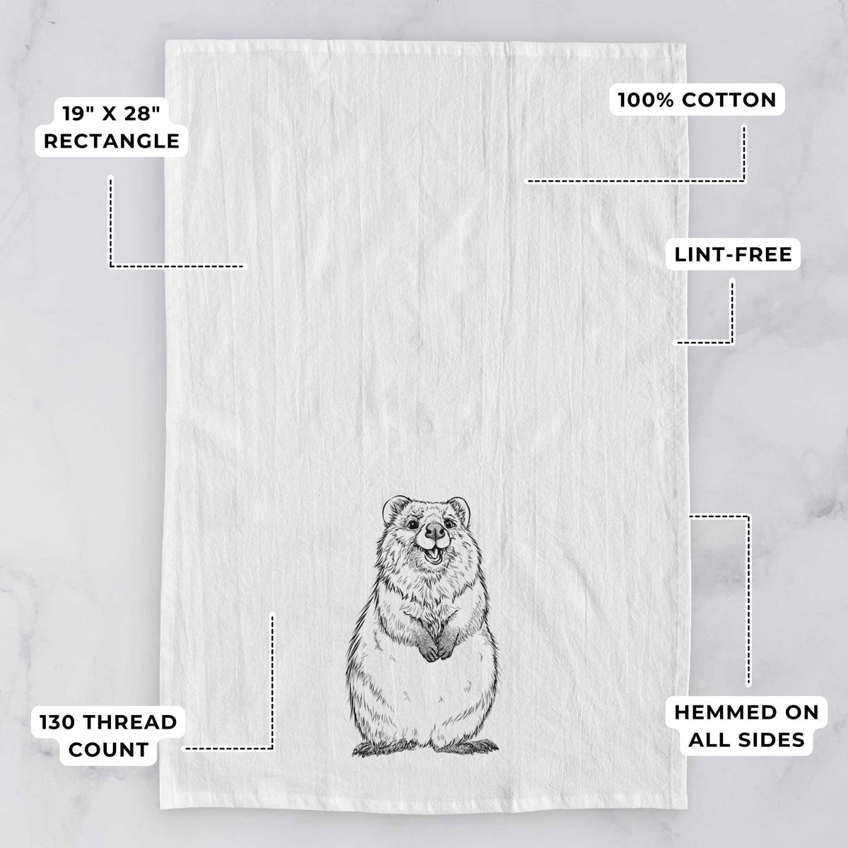 Quokkas - Setonix brachyurus Tea Towel