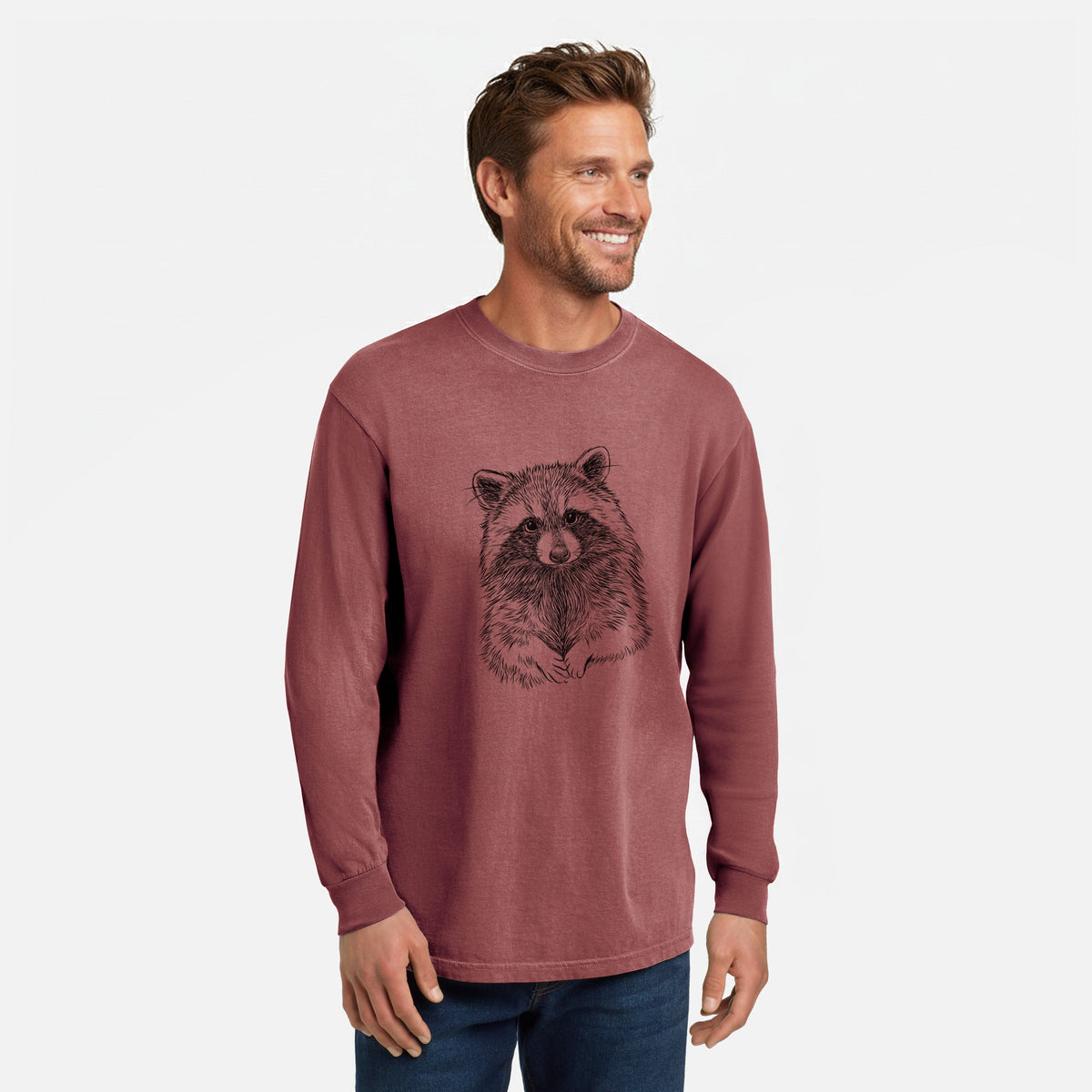 Raccoon - Procyon lotor - Unisex Comfort Colors 100% Cotton Long Sleeve