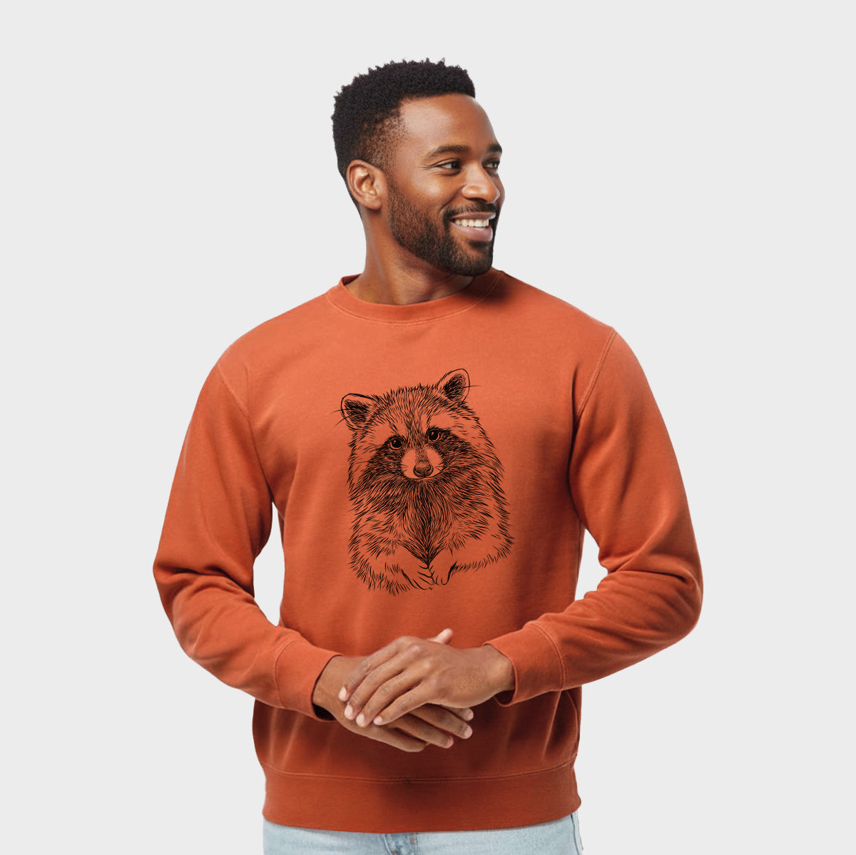 Raccoon - Procyon lotor - Unisex Pigment Dyed Crew Sweatshirt