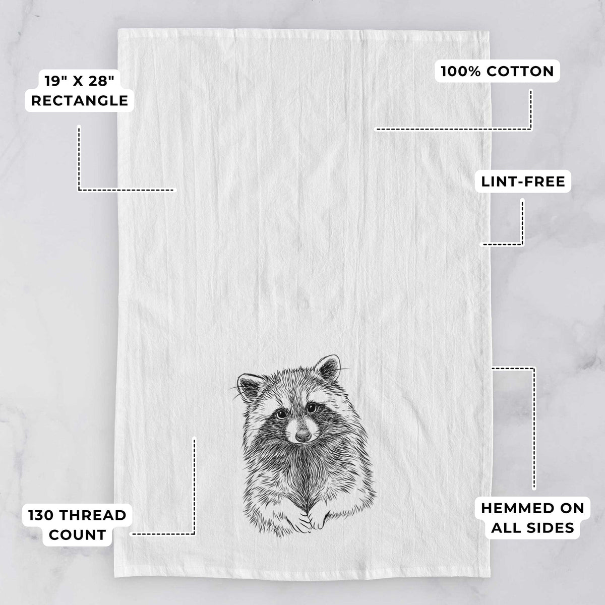 Raccoon - Procyon lotor Tea Towel