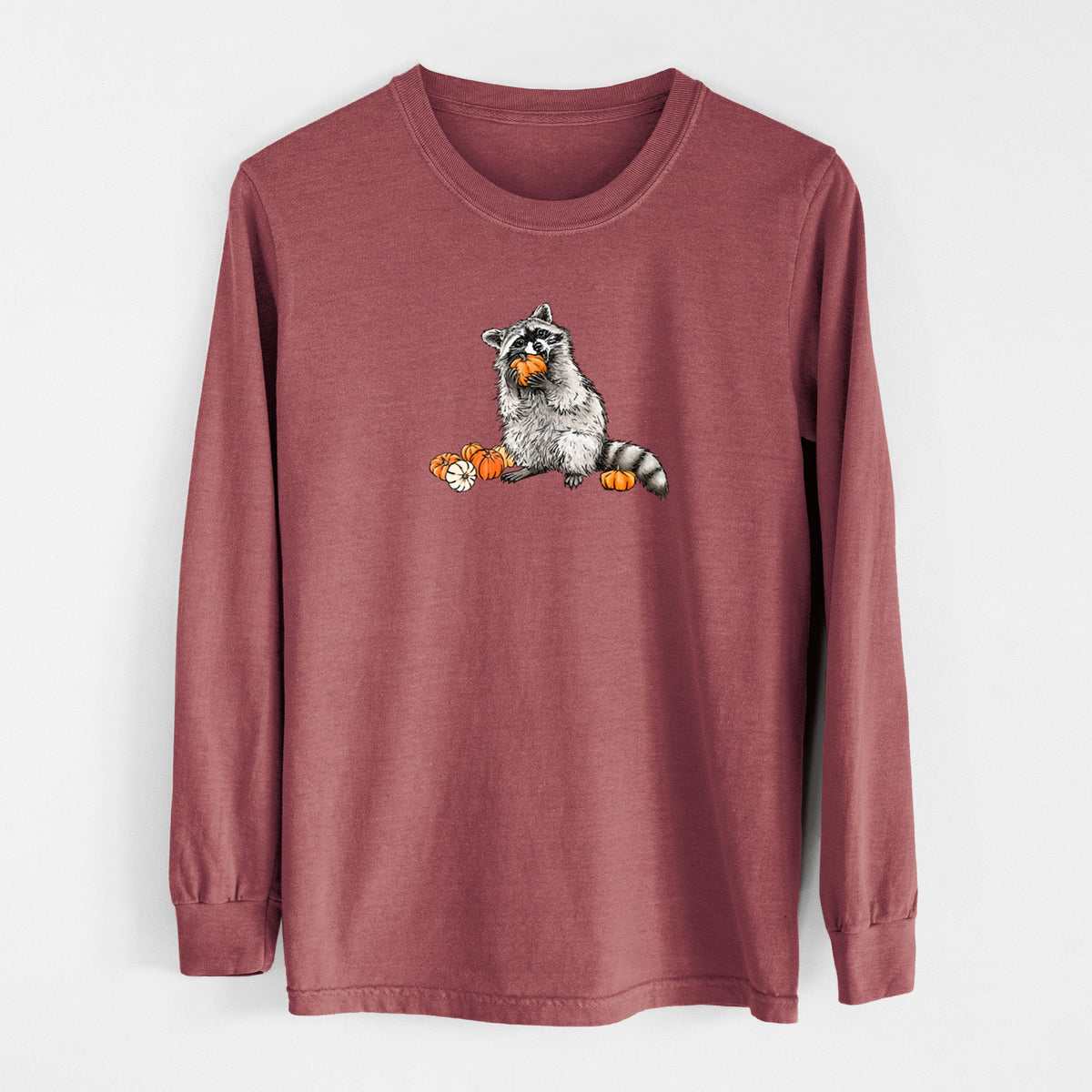 Raccoon Pumpkin Bandit - Unisex Comfort Colors 100% Cotton Long Sleeve