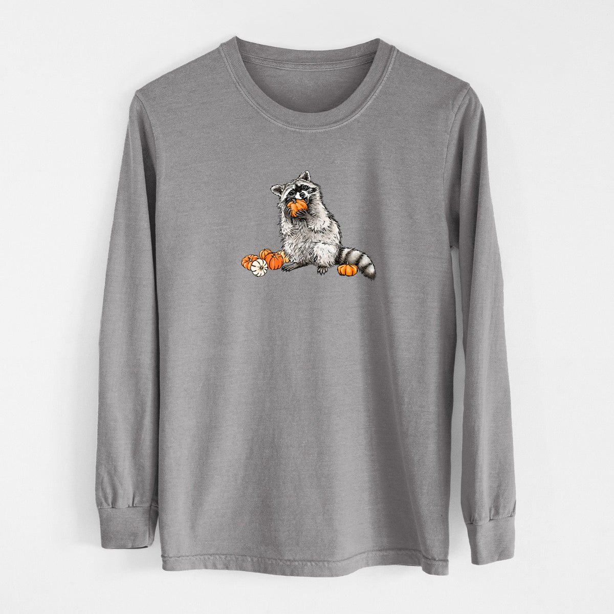 Raccoon Pumpkin Bandit - Unisex Comfort Colors 100% Cotton Long Sleeve