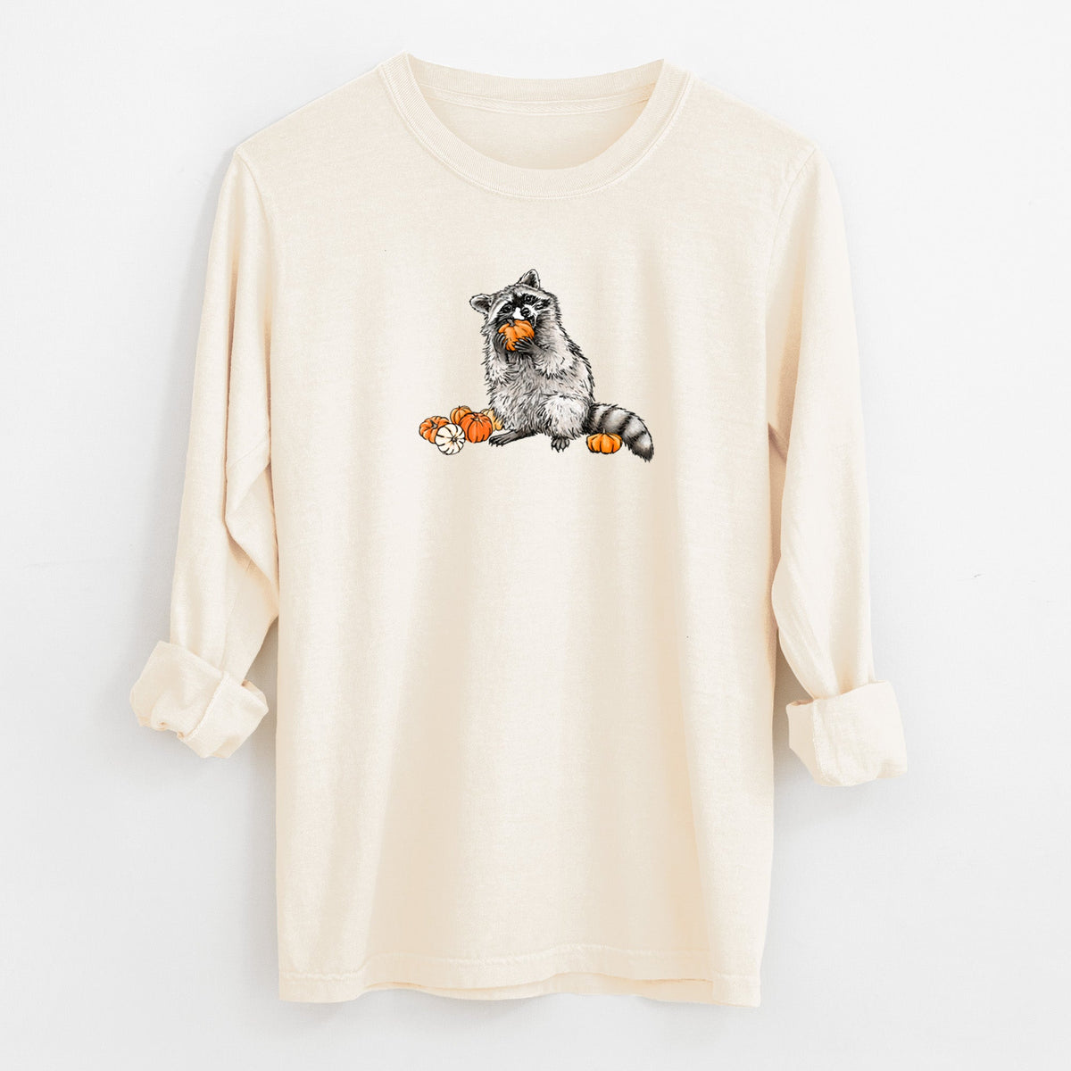 Raccoon Pumpkin Bandit - Unisex Comfort Colors 100% Cotton Long Sleeve