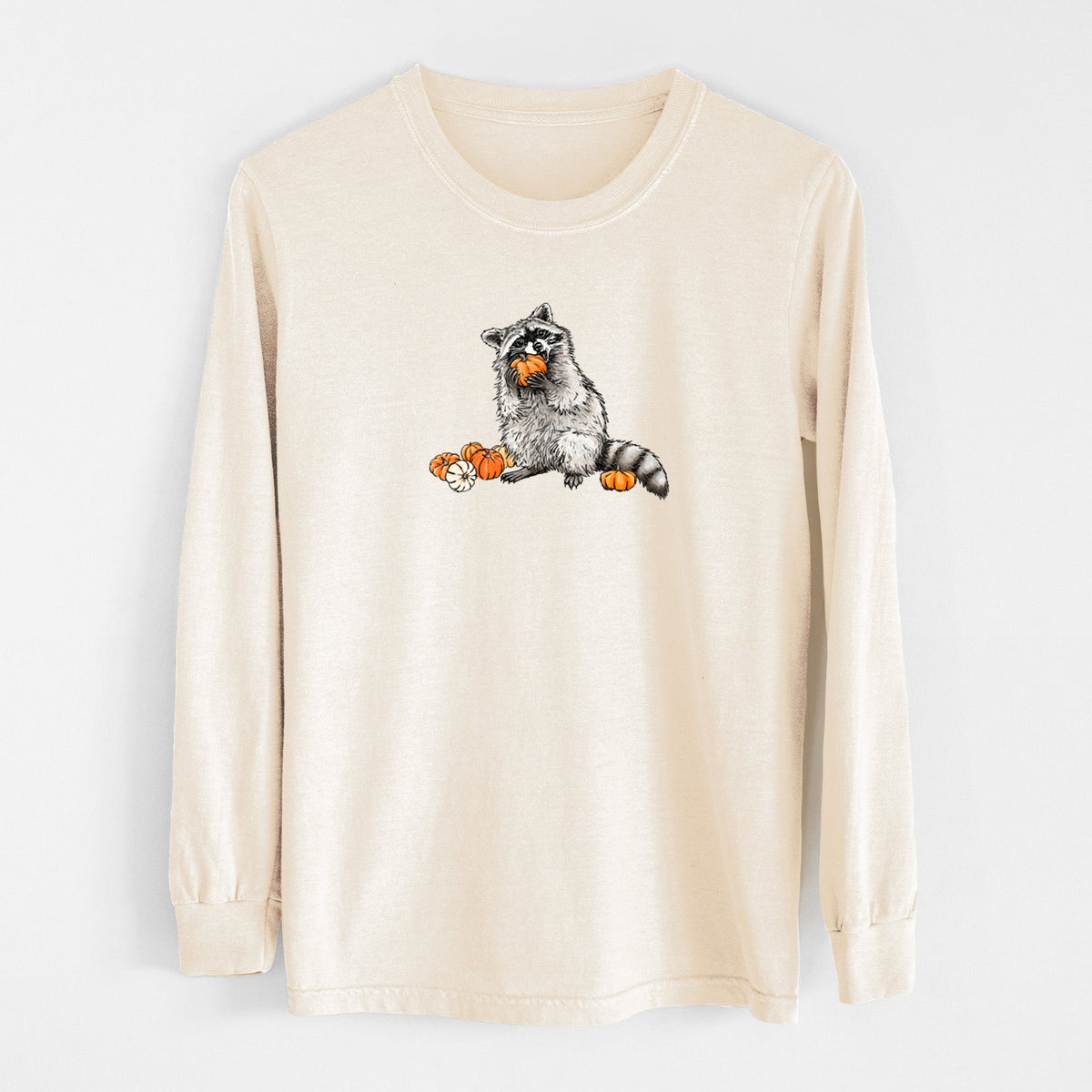 Raccoon Pumpkin Bandit - Unisex Comfort Colors 100% Cotton Long Sleeve