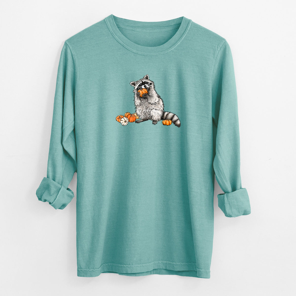Raccoon Pumpkin Bandit - Unisex Comfort Colors 100% Cotton Long Sleeve