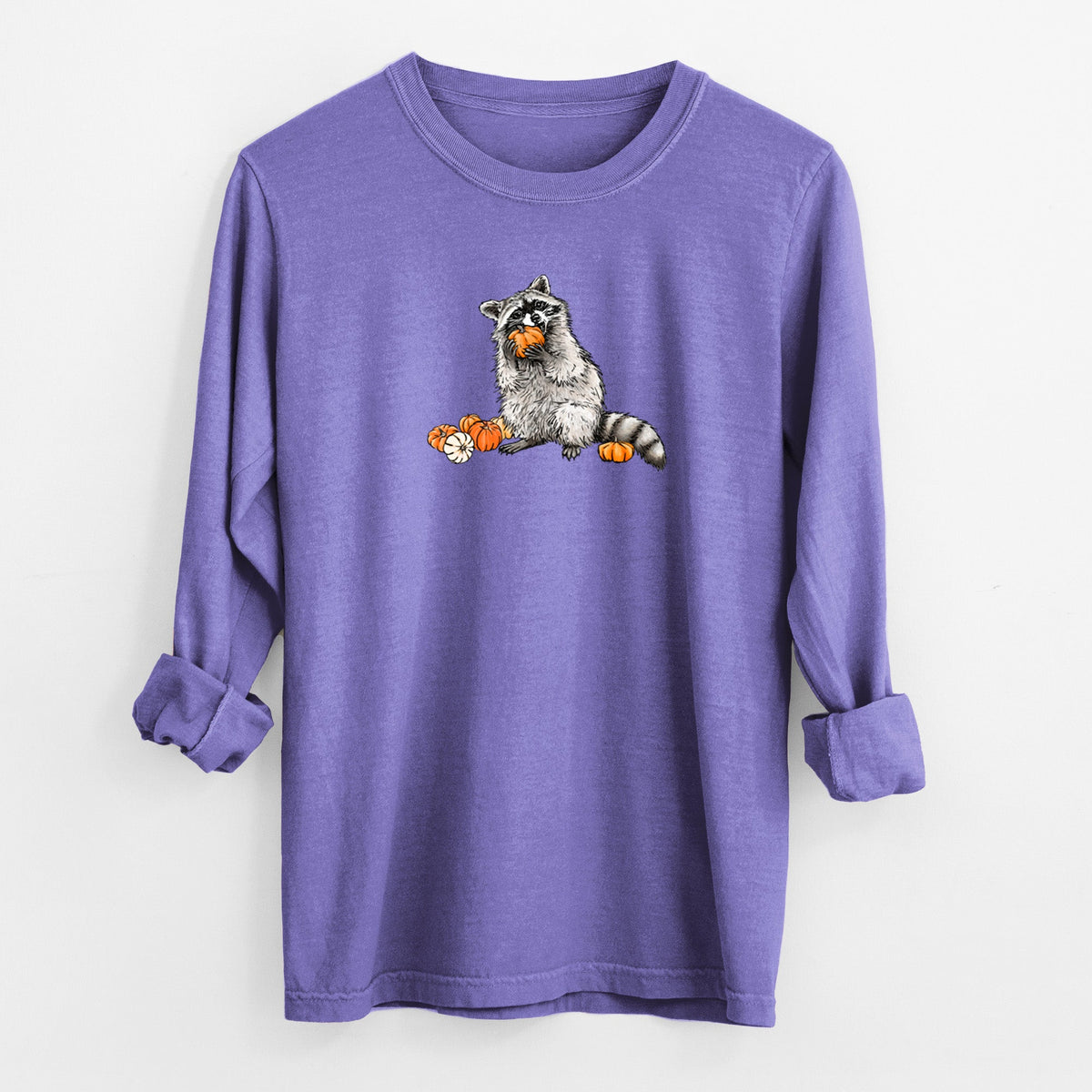 Raccoon Pumpkin Bandit - Unisex Comfort Colors 100% Cotton Long Sleeve