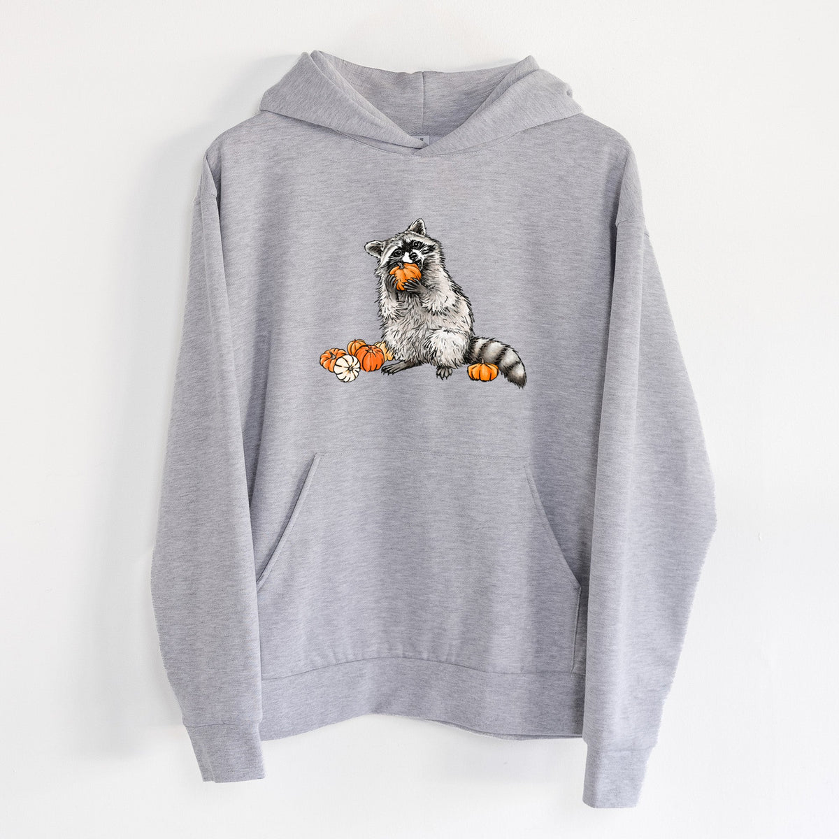Raccoon Pumpkin Bandit  - Statement Midweight Hoodie