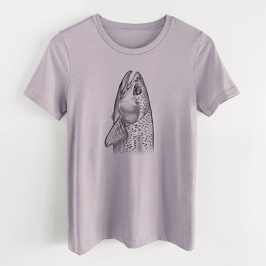 Rainbow Trout - Oncorhynchus mykiss - Women's Lightweight Relaxed Fit 100% Cotton Crewneck