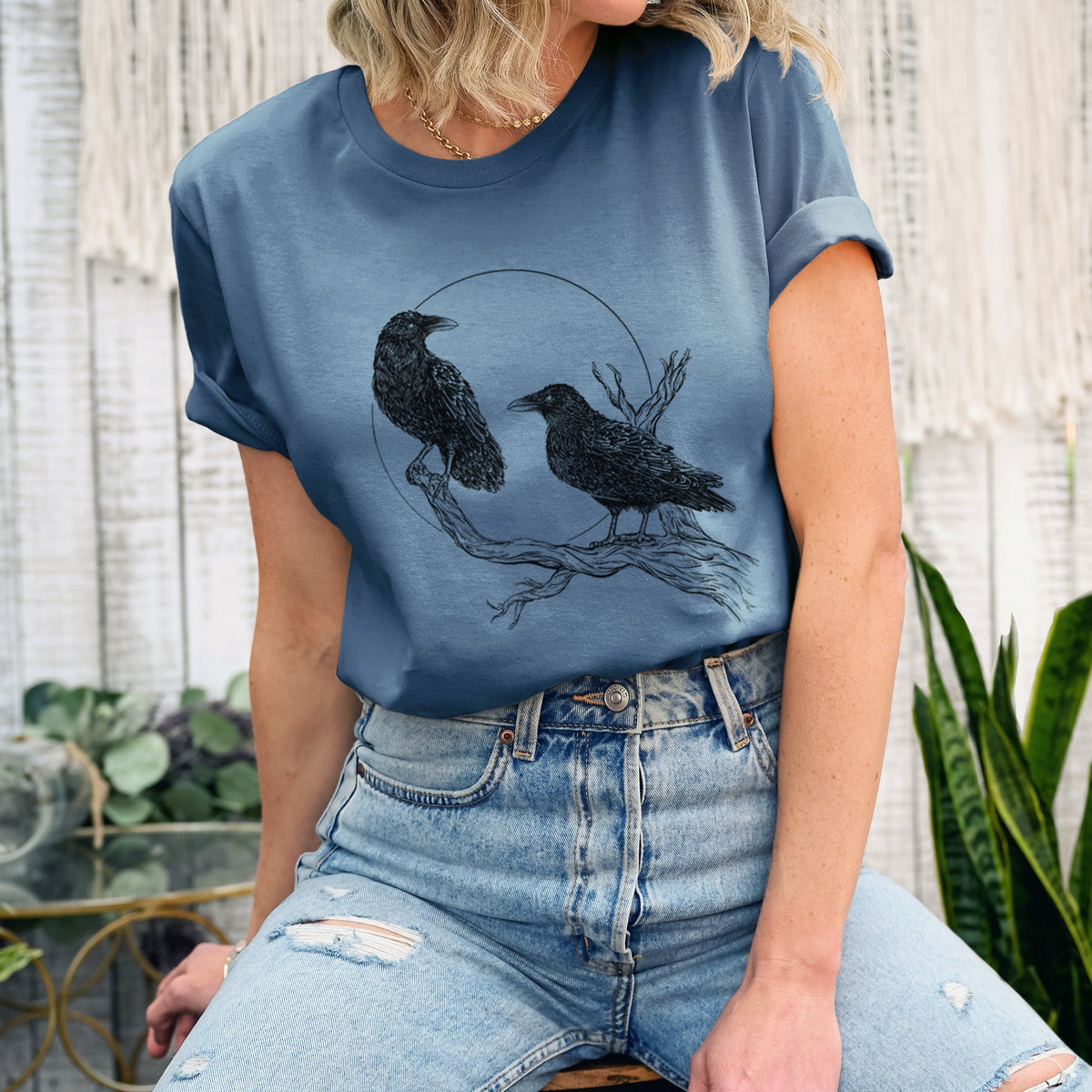 Midnight Ravens - Lightweight 100% Cotton Unisex Crewneck