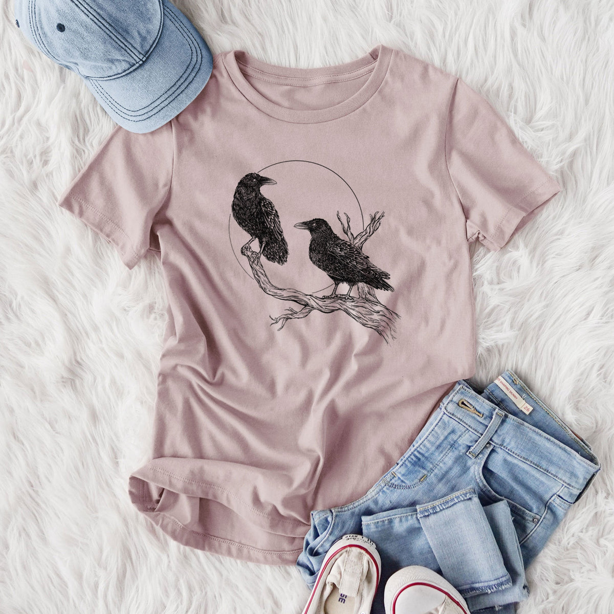 Midnight Ravens - Women's Lightweight Relaxed Fit 100% Cotton Crewneck