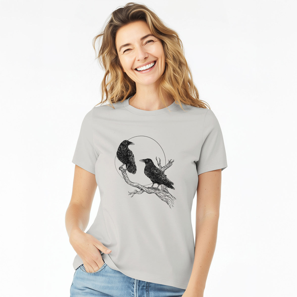 Midnight Ravens - Women's Lightweight Relaxed Fit 100% Cotton Crewneck