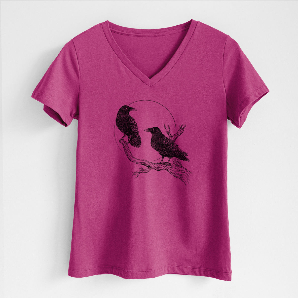 Midnight Ravens - Women's Lightweight Relaxed Fit 100% Cotton V-neck