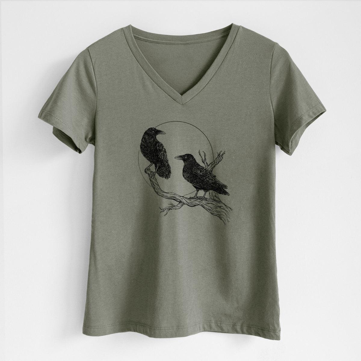 Midnight Ravens - Women's Lightweight Relaxed Fit 100% Cotton V-neck