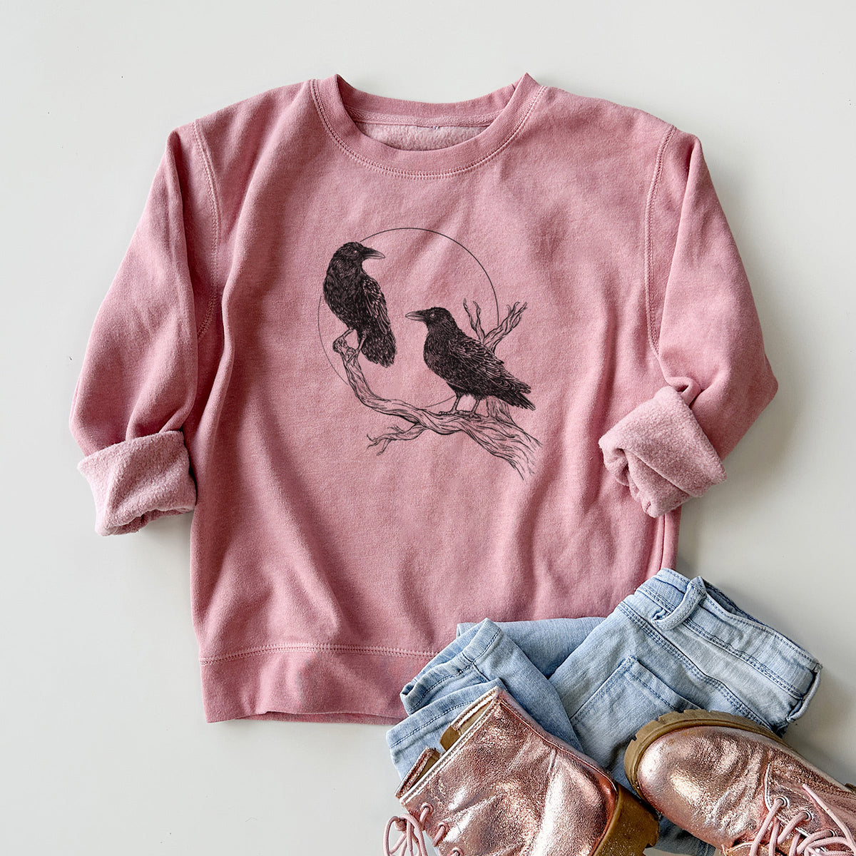 Midnight Ravens - Youth Lightweight Crewneck Sweatshirt