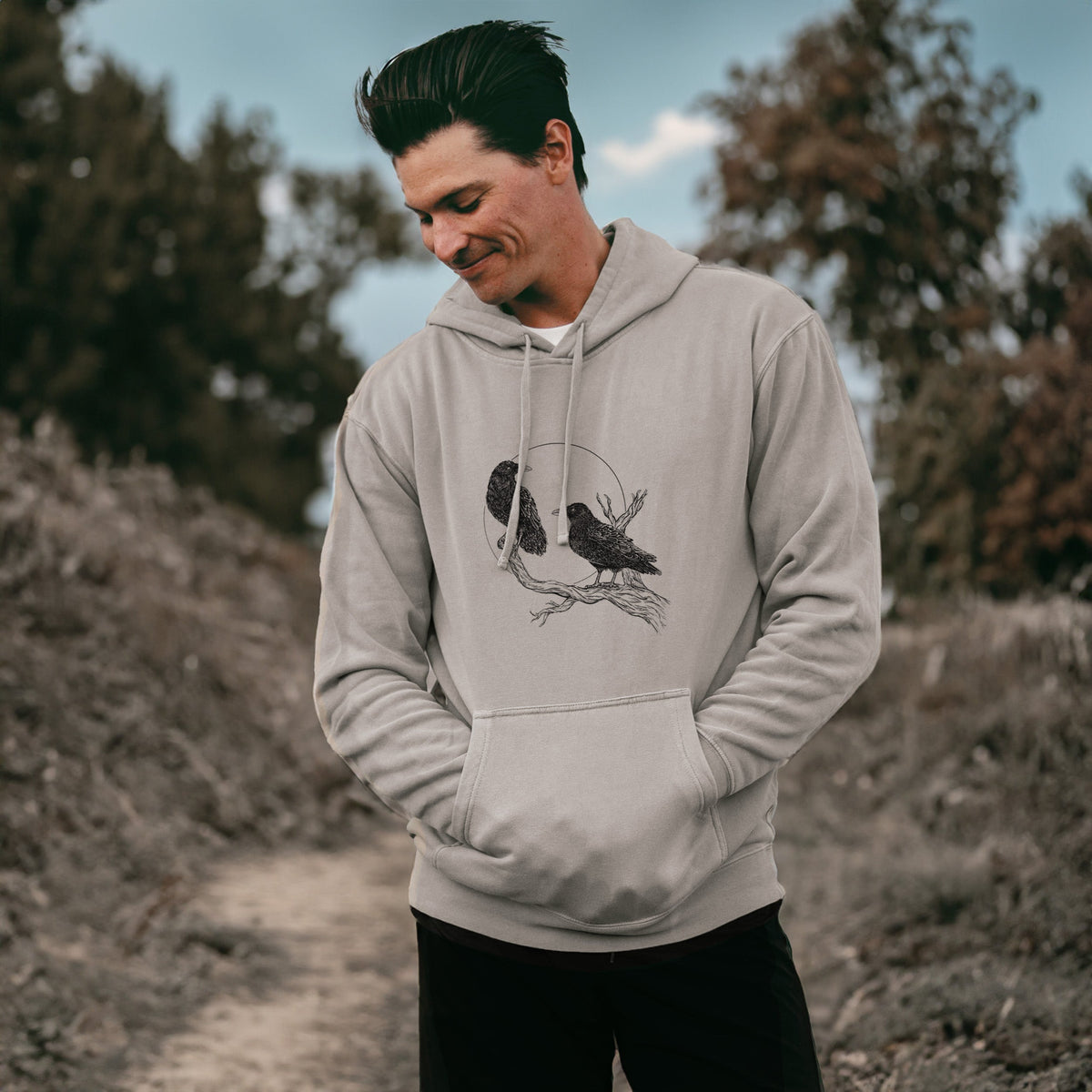 Midnight Ravens - Unisex Pigment Dyed Hoodie
