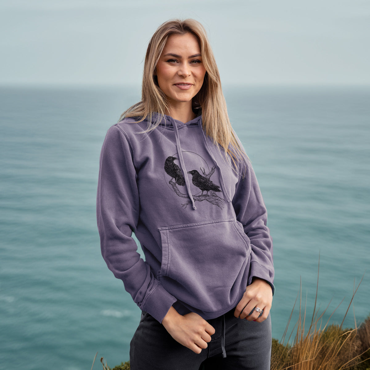 Midnight Ravens - Unisex Pigment Dyed Hoodie
